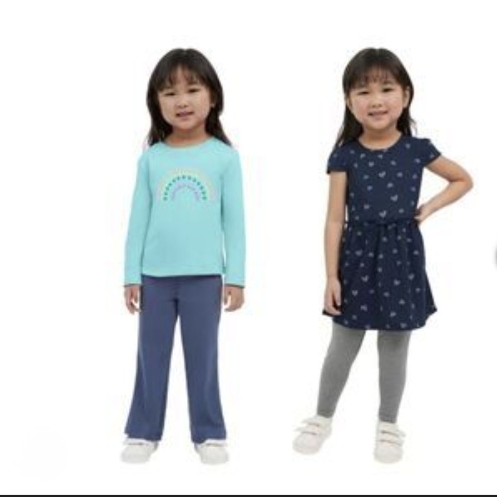 BNWT Lands' End Kids' 4-Piece Set Blue Teal Rainbow 3T Summer Play